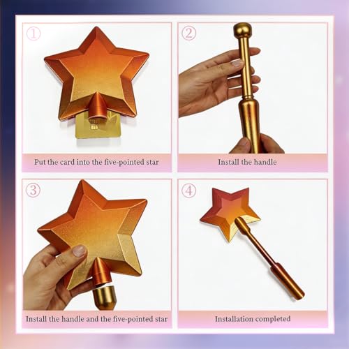 Credit Card Wand, Fairy Pay Wand, 3D Printed Tap to Pay-Contactless Payment Holder, Suitable Scenarios for Card Payment(Pink Gold)