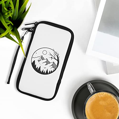 Kwmobile Neoprene Sleeve For Smartphone Size Xl - 6.7/6.8" - Shock Absorbing Pouch Case - Protective Phone Bag - Relax In Mountains Black/White #TOP1