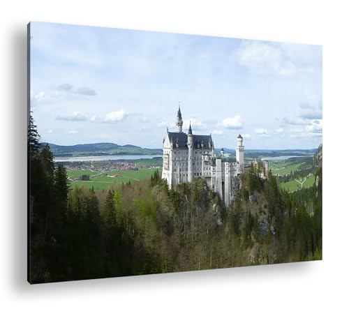 Château Neuschwanstein 90 x 60 cm cadeau idéal impression de qualité et cadre bois