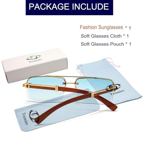 Image of Fashion Rimless Rectangle Sunglasses Mens Womens Frameless Square Sun Glasses UV 400