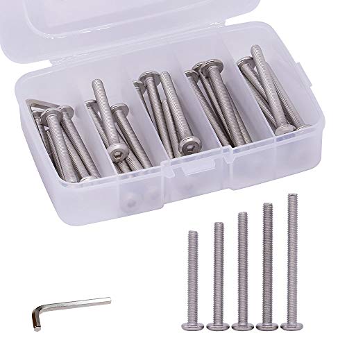 Vis à tête plate M6 en acier inoxydable 304 : assortiment de 25 pièces filetées