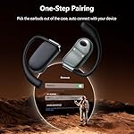 Open Ear Earbuds Ear Buds Bluetooth Headphones Wireless 80Hrs Playtime, Over Ear Sports Earbuds with Earhook & Zipper Case, 16.2mm Stereo Sound for Running/Gym, Lanyard Design Black - Image 2