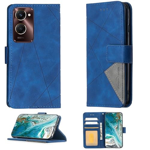 Aroepurt Case Compatible for Vivo Y18s Phone Case Cover Flip Stand Cover PU Leather Wallet Case Blue