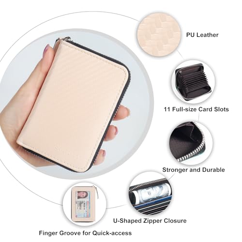 Image of Credit Card Wallet, RFID Card Case Wallet, Zipper Card Cases Holder for Men Women, RFID Blocking, KeyChain Wallet, Compact Size Card Organizer Case for Women