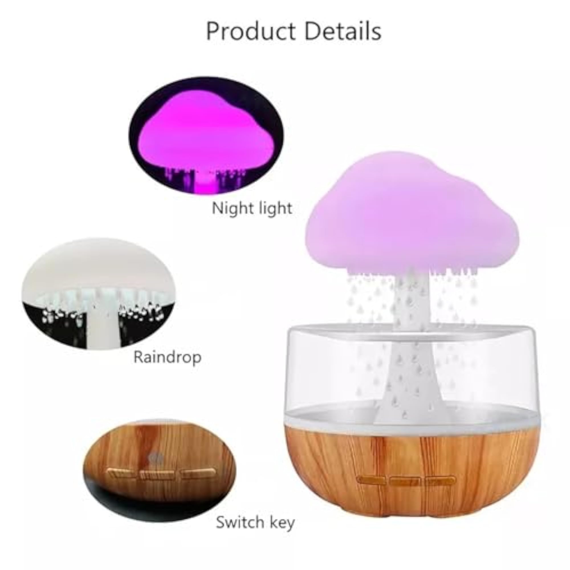 Rain Cloud Essential Diffuser with Calming Night Lights