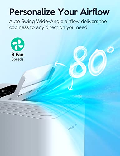 Vagkri Portable Air Conditioners 12000 Btu, 3-In-1 Ac Unit With Fan & Dehumidifier Cools Up To 400 Sq. Ft, Portable Ac With Eco Mode, 3 Fan Speeds, Auto Swing, 24H On/Off Timer, Remote Control #TOP4
