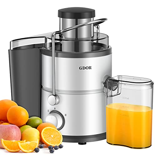 Comparison: Best Juicer For Carrots 9 GDOR 800W Juicer Machine, 3” Wide Feed Chute, Dual-Speed Centrifugal Juicer for Fruits & Vegetables, Anti-Drip Function, BPA-Free, Easy to Clean with Brush, White