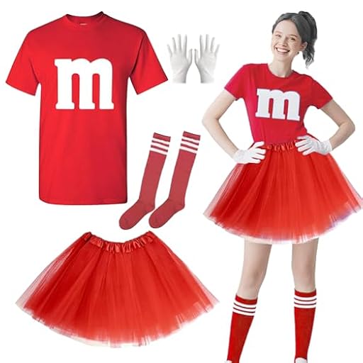 Disfraz de carnaval para mujer, camiseta estampada con guantes tutú y calcetines a rayas, disfraz de carnaval para grupo de adultos, Traje para adultos para fiestas, Carnaval y Halloween (Rojo, XL) | Ya disponible en tu tienda friki favorita! En mundofriki.es!