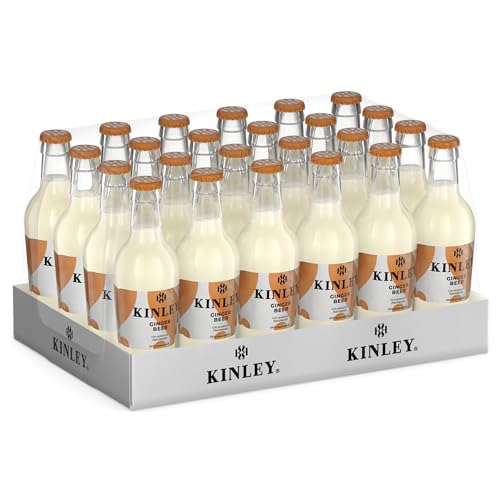 Kinley Ginger Beer, Bevanda allo Zenzero con note di Fiori d'Arancio, Adatta alla Mixology, Per Drink Rinfrescanti e dal Sapore Inconfondibile, Bevanda Analcolica - 24 Bottiglie in Vetro da 200 ml