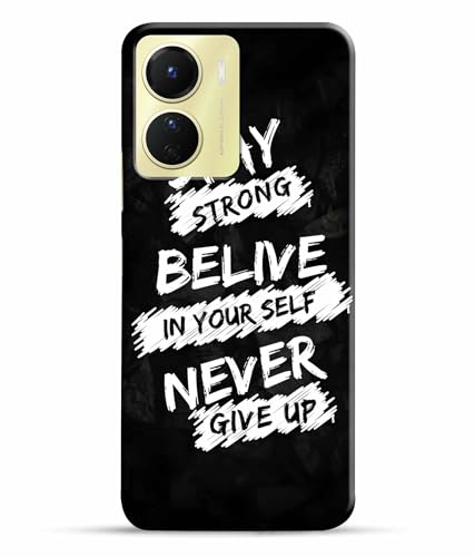 Image of Stay Strong Motivation Quotes Printed Hard Back Case Cover & Compatible for Vivo Y16 | V2204 | V2214 (Multicolor) - D1810