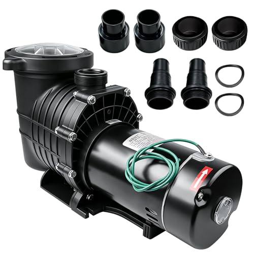 Togarhow 2.0 HP Self Primming Pool Pump 6800 GPH, Single Speed In/Above Ground Swimming Pool Pump Dual voltage with Strainer Basket