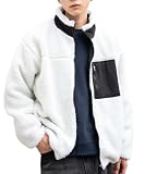 [ウィゴー] 男女兼用 ボアジャケット ボアブルゾン アウター ブルゾン ジャケット 服 防寒 ゆったり アウトドア カジュアル 秋服 冬服 秋 冬 ギフト プレゼント メンズ S タイプC オフホワイト