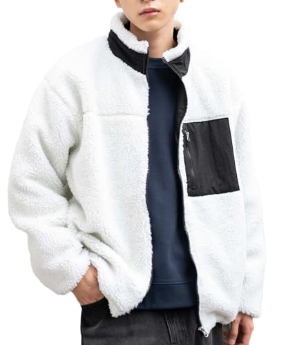 [ウィゴー] 男女兼用 ボアジャケット ボアブルゾン アウター ブルゾン ジャケット 服 防寒 ゆったり アウトドア カジュアル 秋服 冬服 秋 冬 ギフト プレゼント メンズ M タイプC オフホワイト - WEGO(ウィゴー) - 商品画像