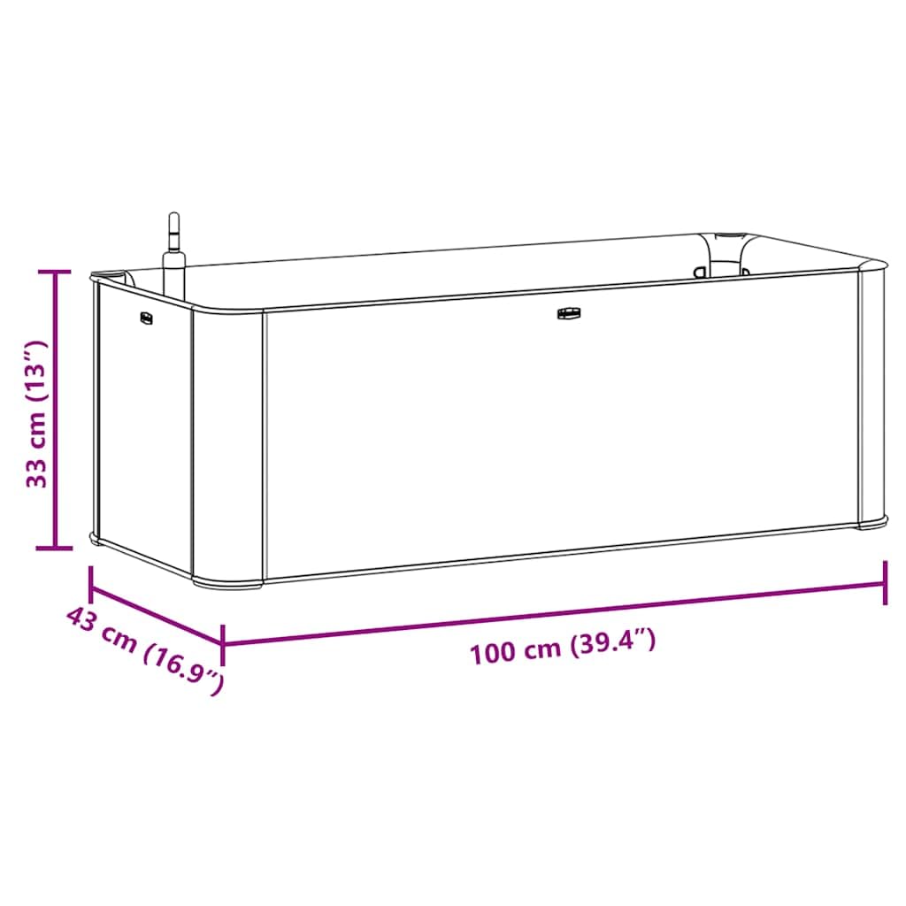 vidaXL Arriate con Sistema de riego automático Moca 100x43x33 cm