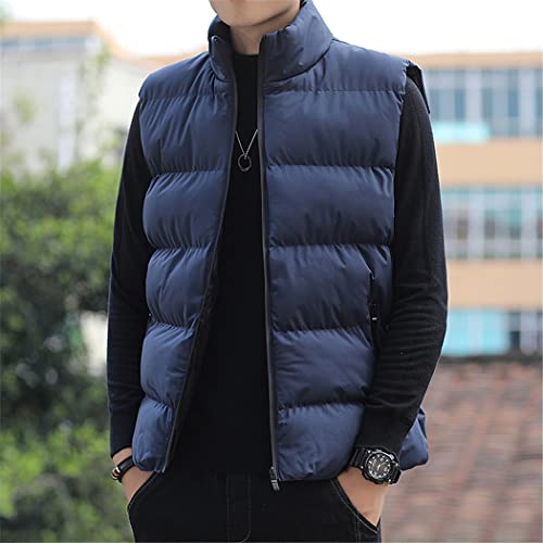 Chaleco de hombre otoño invierno ropa casual abrigo sin mangas color sólido gris claro XL 3