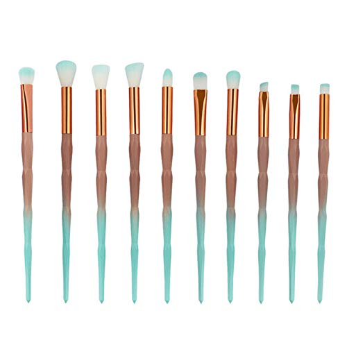 Preisvergleich Produktbild 7 / 10Pcs Diamond Makeup Brushes Set Powder Foundation Eye Shadow Blush Blending Cosmetics Beauty Make Up Brush Tool Kits