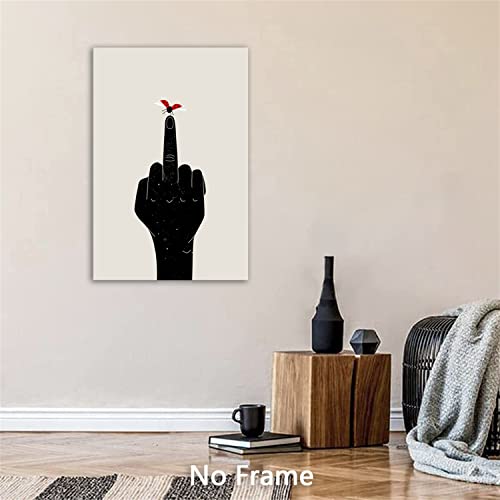 Canvas Wall Art Ladybugs On Finger Unframed Prints Painting Modern Abstract Canvas Oil Painting Wall Art Prints For Living Room Bedroom Home Office Decor Hand Silhouette Print 12X18Inch #TOP5