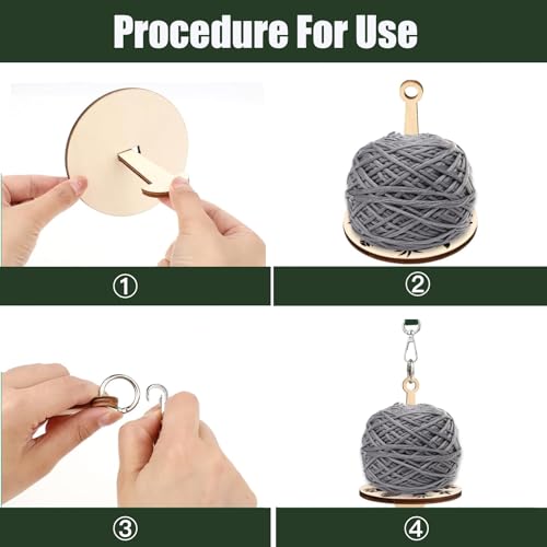 Image of 2Pcs Portable Wrist Yarn Holder with Leather Strap(Bee & Cat) | Knitting and Crocheting Craft Tool for Crochet Trave