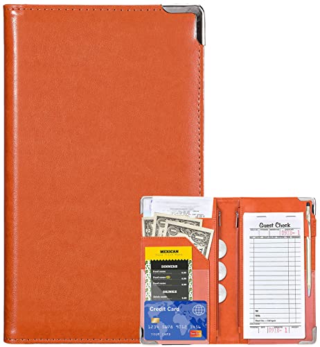 Carnet de serveur pour serveuse – Portefeuille de serveur avec poche zippée, joli livre de serveuse et organisateur de service avec poche pour l'argent pour tablier de serveur – vue 7