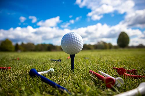PGA-Tour-Paquete-de-100-Tees-de-Golf-de-7-cm-en-Madera-RojoBlancoAzul