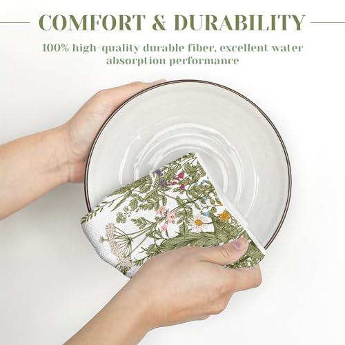 Dermalyx Juego de toallas de cocina florales de flores silvestres, paños de algodón coloridos, toallas de cocina para cocina, paños de microfibra 40 x 60 cm - imagen 4