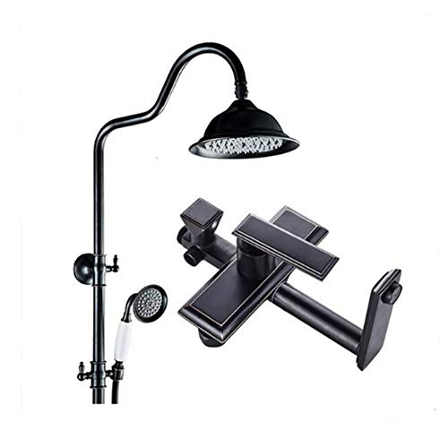 Robinet de douche noir mat haut de gamme avec système de douche mural complet