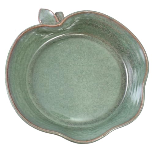 American Made Stoneware Pottery Apple Crisp Baking Dish, 8" (Granny Green)