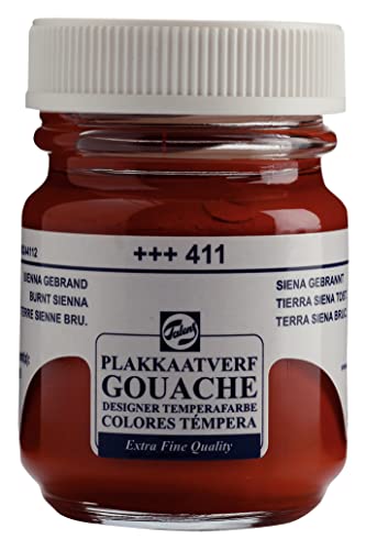 Talens Gouache Extra Fine Quality - 50 ml Terre de Sienne brûlée 411 - High Pigment Matte Finish