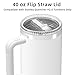 40 oz Flip Straw Lid for Stanley Quencher H2.0 Tumbler, Spill-Proof Replacement Lid Accessory for Stanley 40 oz Tumbler with Handle, Easy to Clean | Reusable, 1-Pack/White