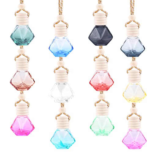 12 Colors Car Hanging Air Freshener Diffuser Bottle Empty Perfume Pendant Aromatherapy Fragrance Essential Oil Diffuser Bottle Auto Ornaments Decor #TOP30