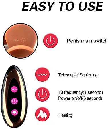 8.6" Thrusting Dildo Vibrator with Vibrating and Heating, Realistic Telescopic Penis for G-spot Stimulation, Wireless Automatic Vibrating Dildos Anal Sex Toy for Women and Couple