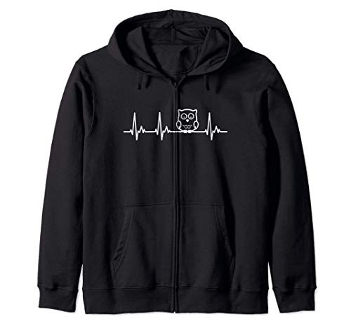 Chouette Hibou Mon Coeur Bat pour les Chouettes Femme Sweat à Capuche