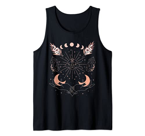 Witchy Aesthetic Moon Phases, Moth, Stars, Crystals & Snakes Tank Top