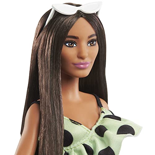 Muñeca Barbie Fashionistas #200 con cabello castaño y accesorios miniatura 3