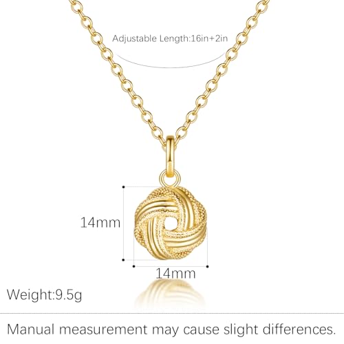 Gold Necklace for Women 14K Gold Pendant Necklaces for Women Love Knot Pendant Simple Round Knot Charm Knots Necklace for Womens Trendy Adjustable in Length 18in2