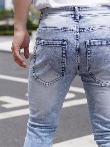 Men's Classic Style Distressed Patchwork Jeans Breathable and Comfortable Various Styles Available3
