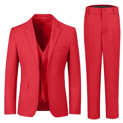Boys Formal Suits Red Suit for Boy Kids Easter Wedding Tuxedo Suits for Teen Toddler Ring Bearer Outfit Size 18