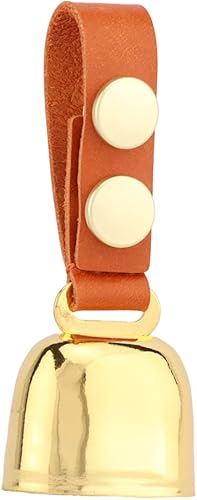 kcrygogo Collar de perro con doble botón, campanas doradas para mascotas, rastreador de ruido, campana antirrobo con hebilla fácil de colgar, correa