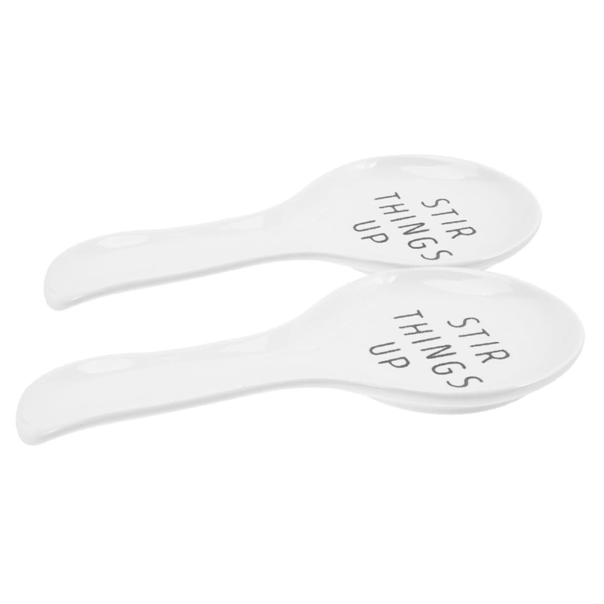 Repose-cuillère en Céramique Blanc 2 Pièces Cuisine