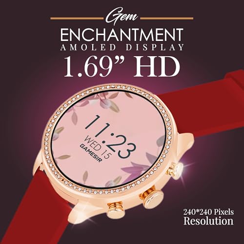 Image of GameSir GenDiva Smartwatch for Women with Bluetooth Calling, 1.69 inch AMOLED Display, 100+ Sports Modes, Health & Sleep Monitor, Voice Assistant, IP68 Waterproof, Long Battery Life, (Red)