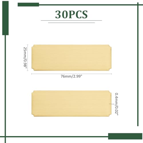 UNICRAFTALE 30 Stück Goldene Namensschilder Lasergraviert 76mm Lang Blanko Für Visitenkarten Rechteckig Massiv Blanko Individueller Namensschildrahmen Namenskartenhalter Für Büroschreibtische