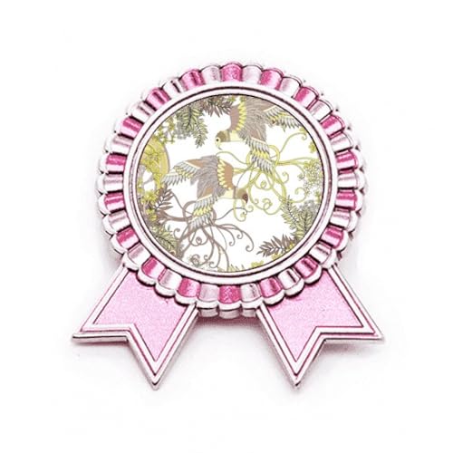 Broche Ukiyo-e arbre fleurs rose métal M pour raviver un vêtement terne