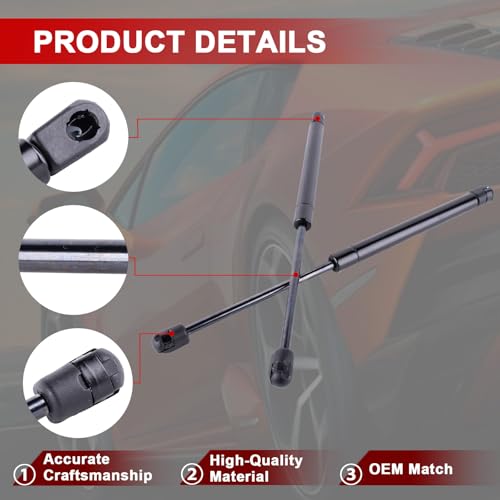6020 Front Hood Struts Lift Supports Shocks Compatible with 2015-2017 Hyundai Sonata Limited Premium SE Sport Eco GLS Ultimate Sedan 4-Door Hood Excluding Hybrid Replace 81161-C1000 81171-C1000