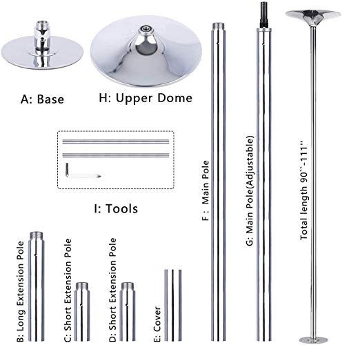 image for N/D Professional Stripper Pole Portable Removable Spinning Static Danc