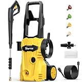 StarVal Electric Pressure Washer, Power High Pressure Washer with 4 Nozzles and 400 ML Foam Cannon, Max. 2400 PSI Water Pressure Washer for Car, Vehicle, Fence, Furniture