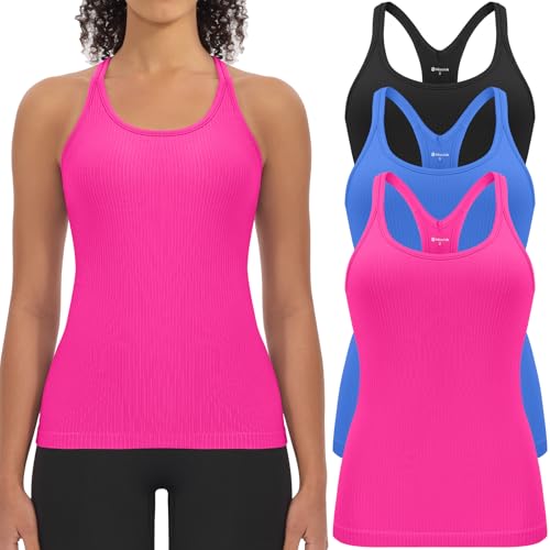 Missclub Racerback Tank Tops for Women with Built in Bra