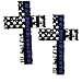 Thin Blue Line Cross Reflective (2) Pack. Show your support for our Men and Women of Law Enforcement