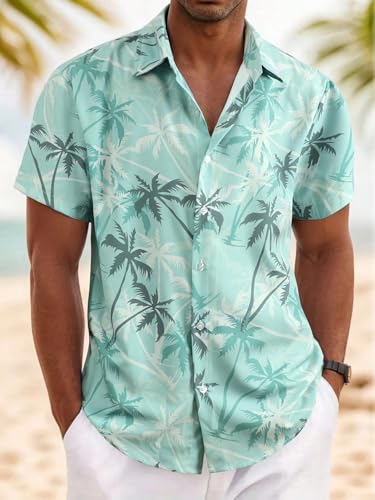 Mens Hawaiian Shirt Short Sleeve Button Down Shirts Tropical Summer Beach Shirts Casual Floral Aloha Shirts2