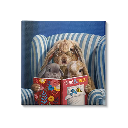 Cuadro de conejo en sillón para decorar un rincón de lectura relajante