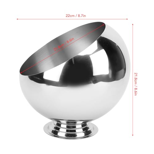 Kuuleyn Edelstahlschüssel Schräge Gewürzschüssel 304 Edelstahl Multifunktionale abgewinkelte Servierschüssel für Küchengewürz Dessert Obst (Große Größe mit Sockel)